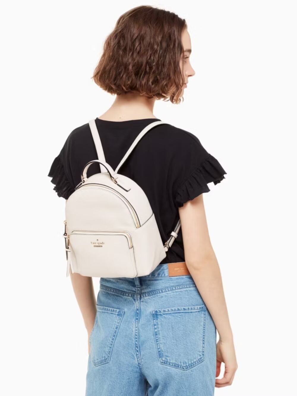 Kate Spade Jackson Street Keleigh Cream Leather Mini Backpack - Picture 2 of 16